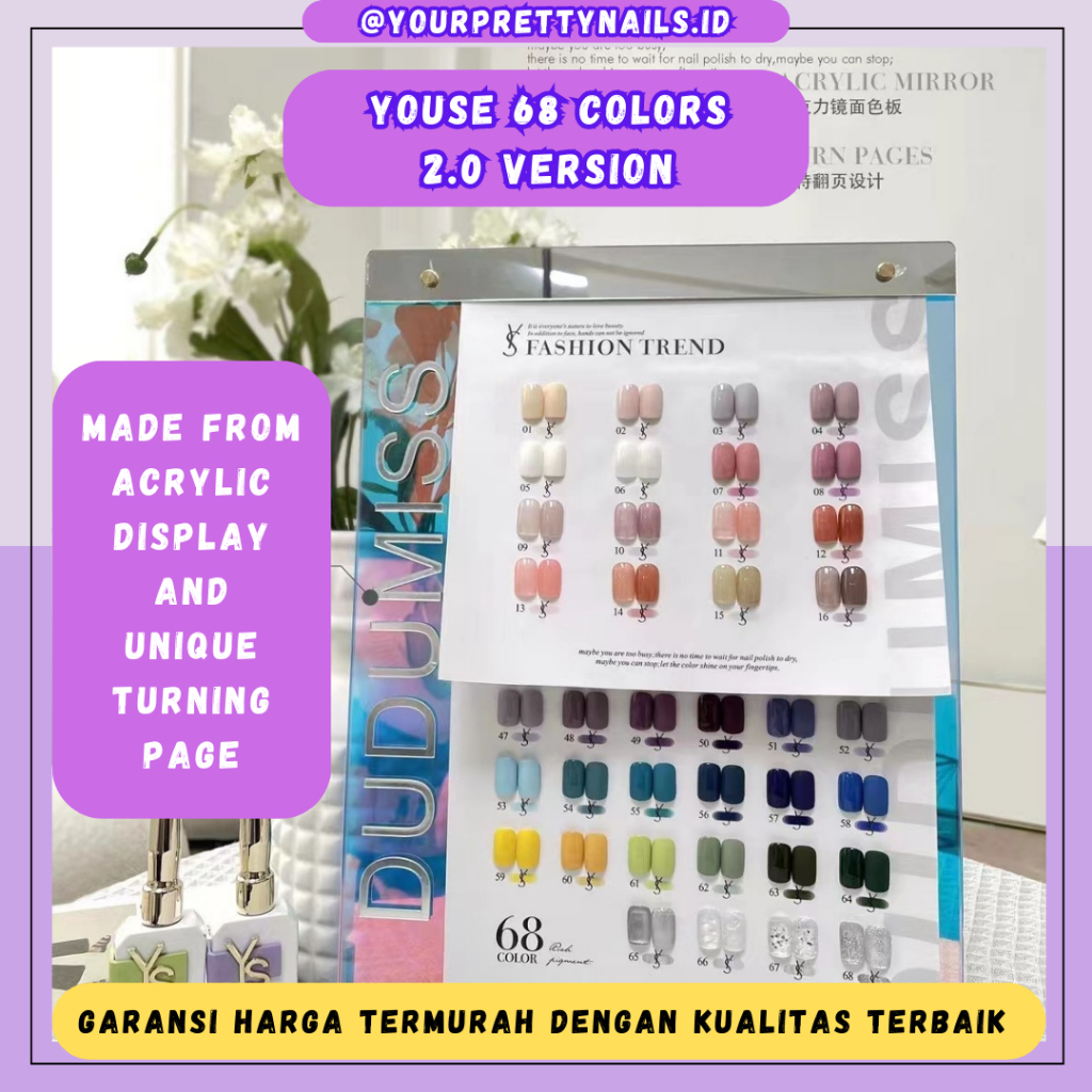 YOUSE 68 COLORS MISS DUDU / 36 COLORS TRANSLUCENT 1 SET NAIL POLISH UV GEL FREE DISPLAY CAT KUKU GEL