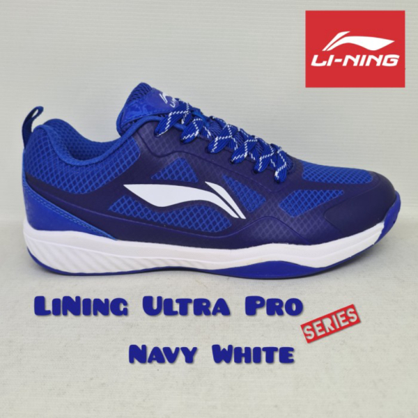 {MixaStore} Sepatu Badminton LiNing ULTRA PRO New Varian Original - Navy White 44 Limited