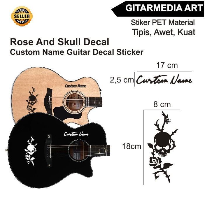 Sticker stiker Decal Body gitar custom keren limited