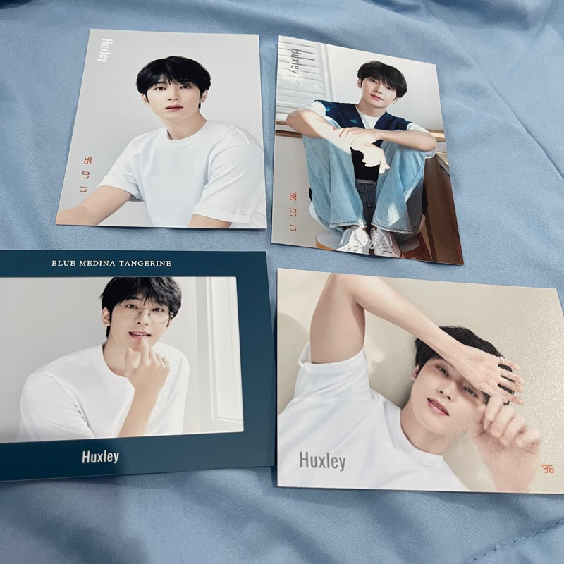 Huxley Wonwoo Photo Set Blue Medina Tangerine Body Oil Postcard