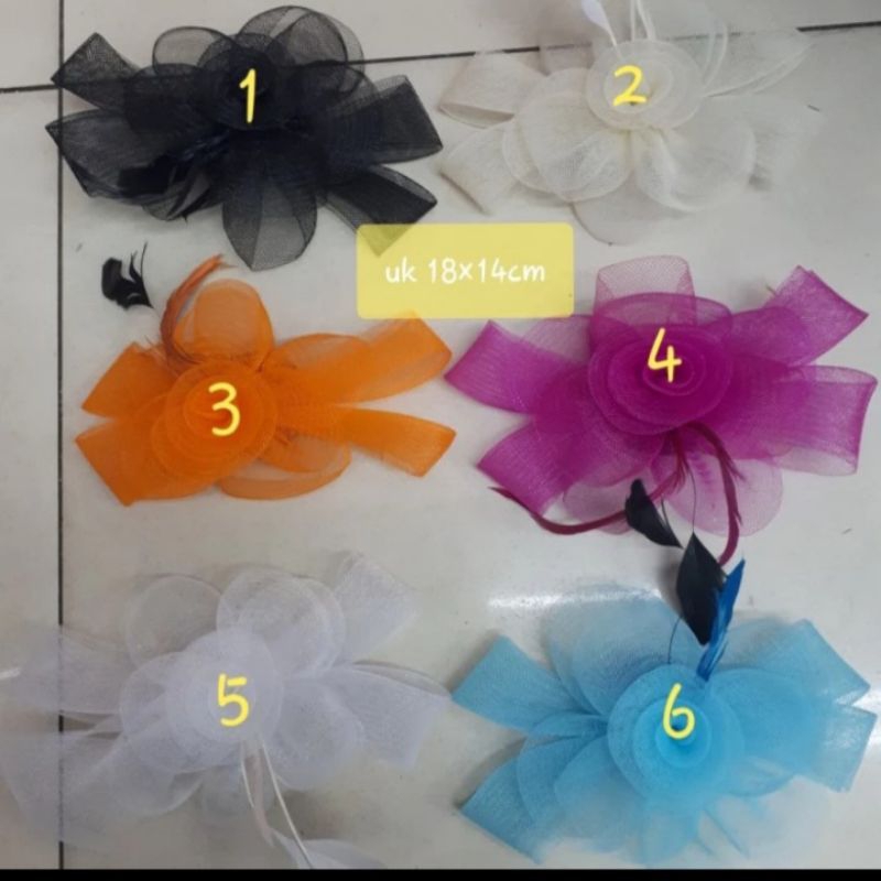 Jepit Jala Fascinator Bunga Pita-Headpiece Pesta Murah