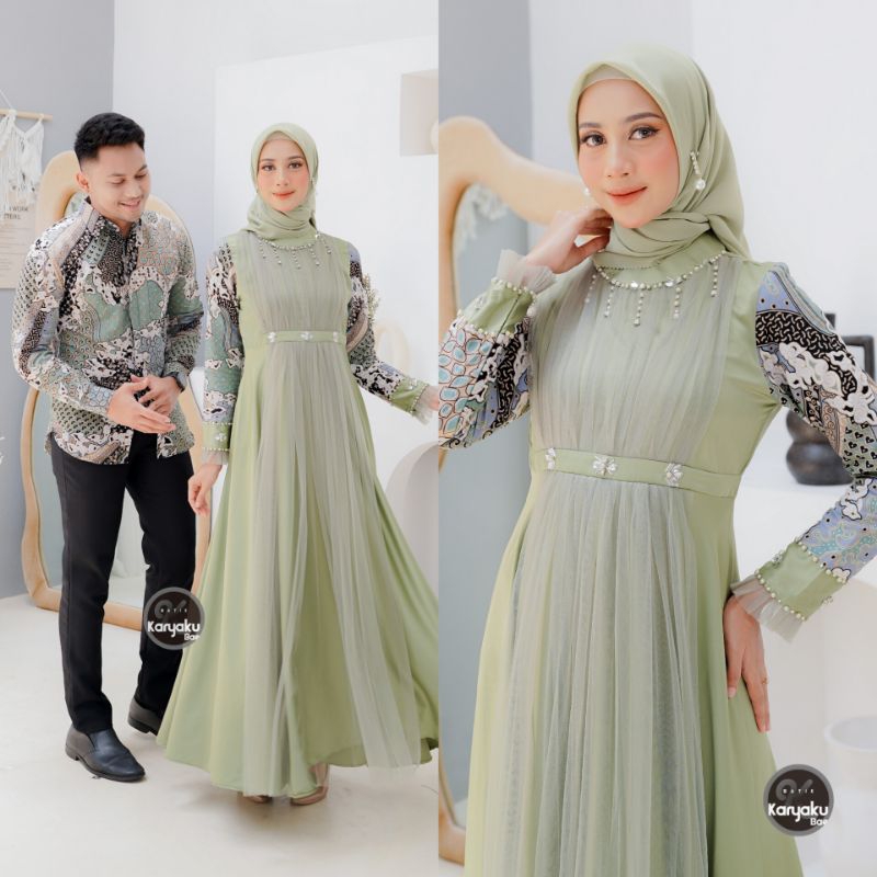 Gamis Couple Remaja Kekinian Modern Baju Couple Pasangan Dress Wisuda Modern 2023