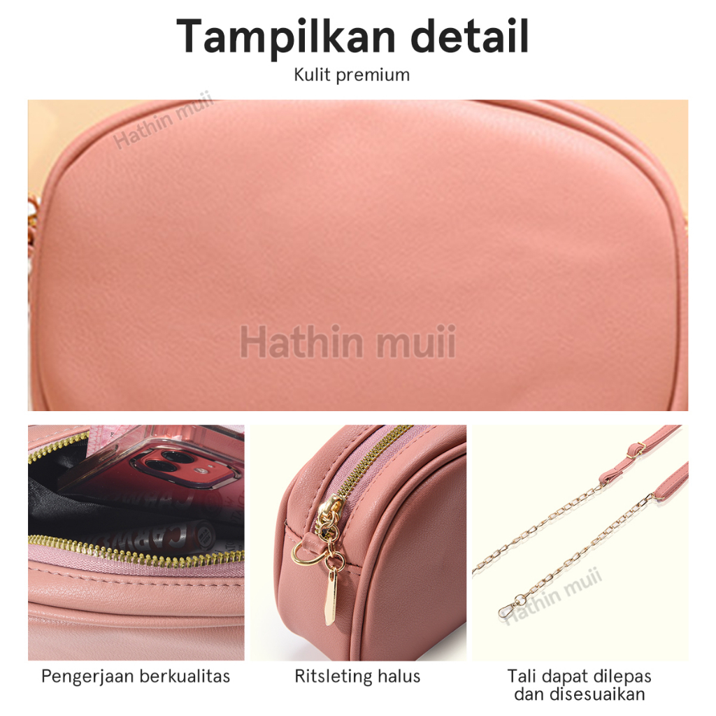 Hathin muii Tas Selempang Hiraki Handphone Wanita lmport Korea PUeather Premium Sofa Rachel slingbag Bahu Kecil shoulder Bag