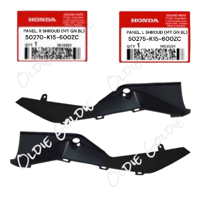 50275-K15-600ZB 50270-K15-600ZB Panel Shroud Kanan Atau Kiri CB150R K15M 2018-2021 Hitam Doff AHM