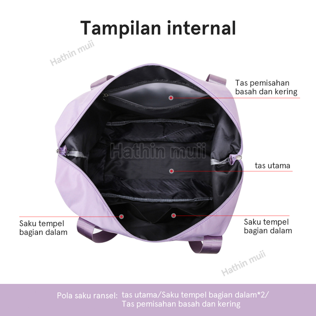 Tas Travel Bag Model LIPAT Tas Travel Portable Gym Bag Tas Fitness Waterproof Tas Jinjing Tas Olahraga - YH214