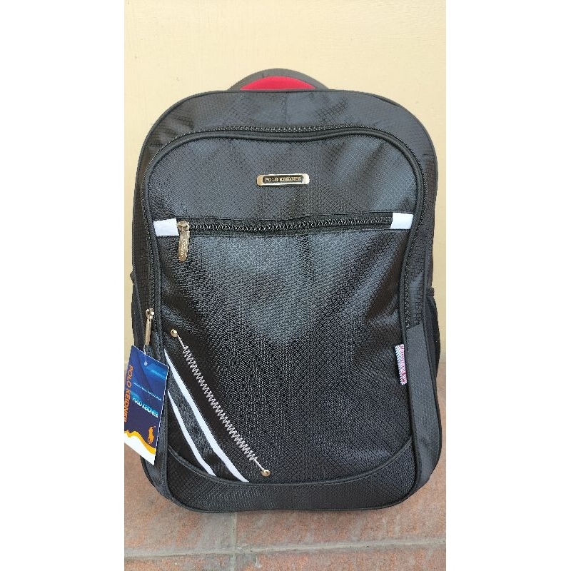 PROMO TAS RANSEL POLO HITAM SEKOLAH KERJA KULIAH TRAVEL PRIA WANITA CEWEK COWOK KADO HADIAH BERKUALITAS TERJANGKAU TERMURAH PALING LARIS