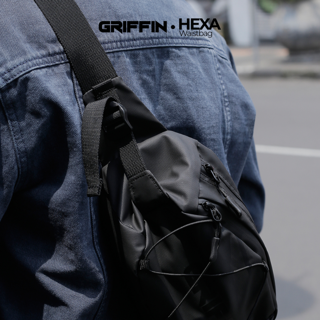 Tas Waistbag Pria Hexa by Griffin Hitam Bimo Waterproof Keren