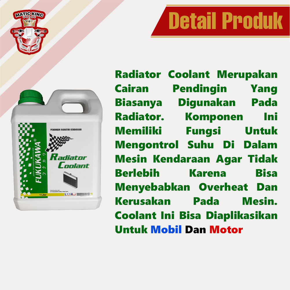 Air Radiator Coolant Pendingin Motor Mobil Fukukawa Green 1 L Hijau