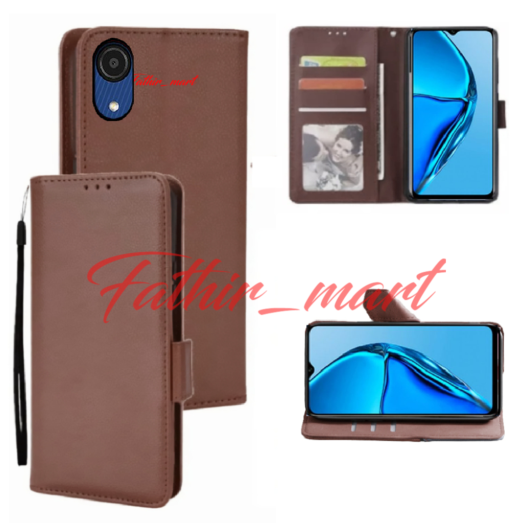 Case Dompet Hp Samsung A03 Core Case Leather Flipcase Cover Kulit Casing Dompet