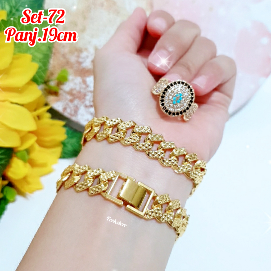 Perhiasan wanita SET GELANG GRATIS CINCIN CANTIK/ANTI ALERGI