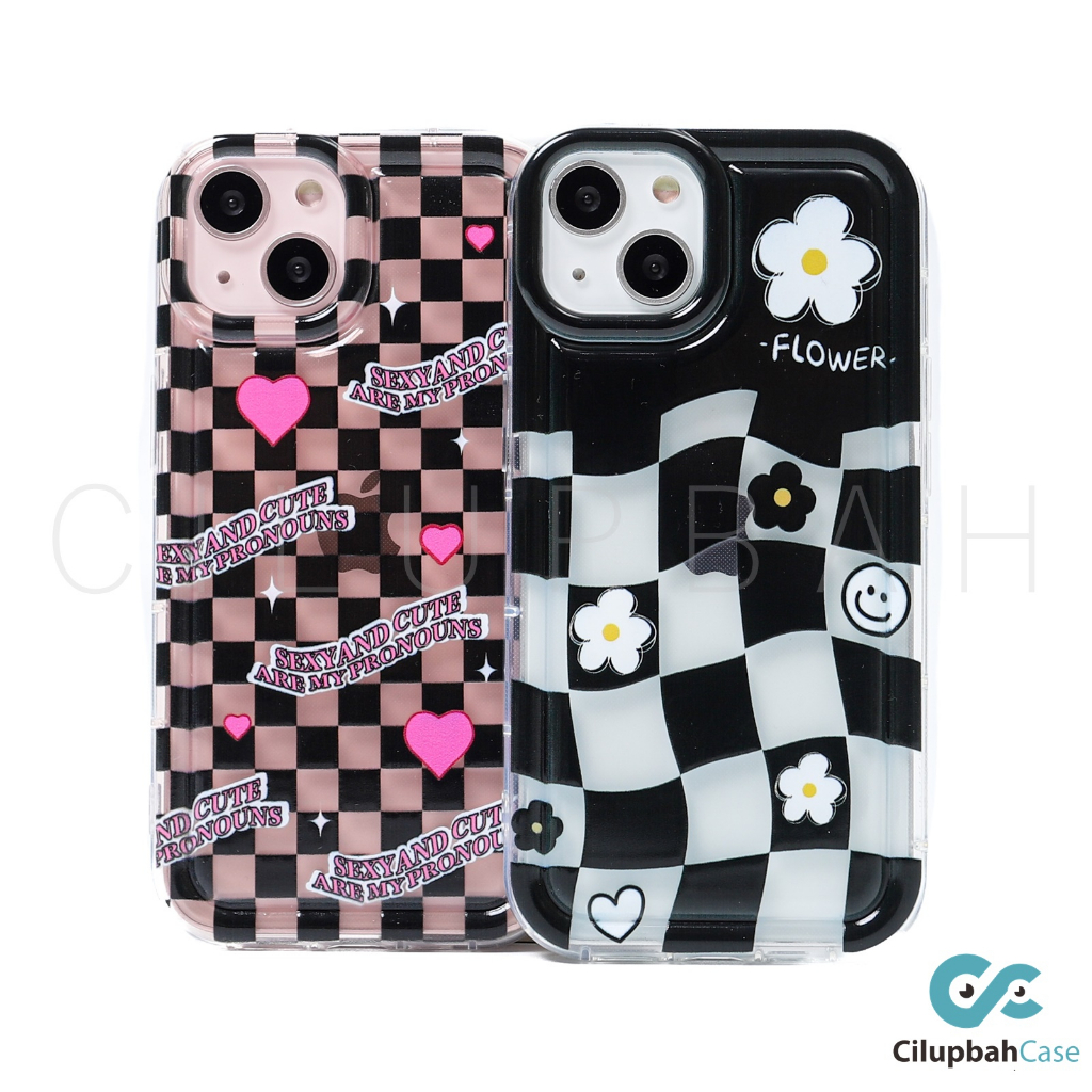 Softcase Grid 2 Motif for iPhone 7 X XR XS MAX 11 12 13 14 Plus Pro Max