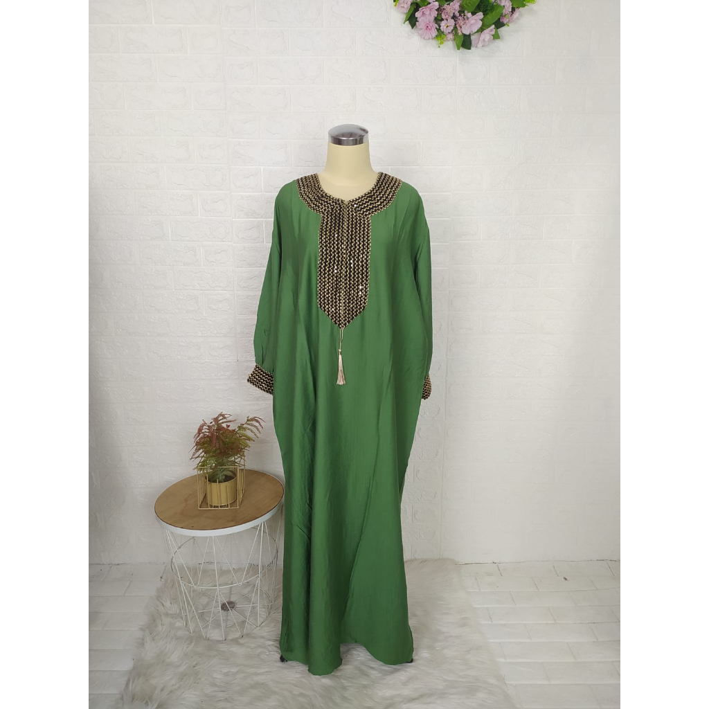 BISA COD Gamis Kaftan Renda LD Besar Renda Import 2023 Gamis Viral Gamis Trend Murah Gamis Hits