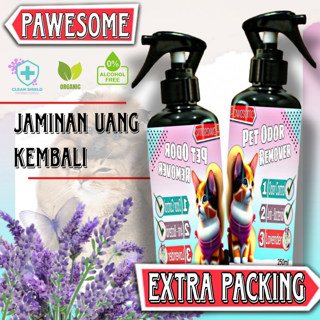 Penghilang Bau Kencing Kucing Anjing 250ML / Pet Odor Remover Spray / Litter Box / Pasir Kucing / Kucing / Anjing / Cat Dog / CatDog / Cat Dog / Dog / Cat / Pengharum Kandang / Penghilang Bau Kandang / Penghilang Bau Kotoran