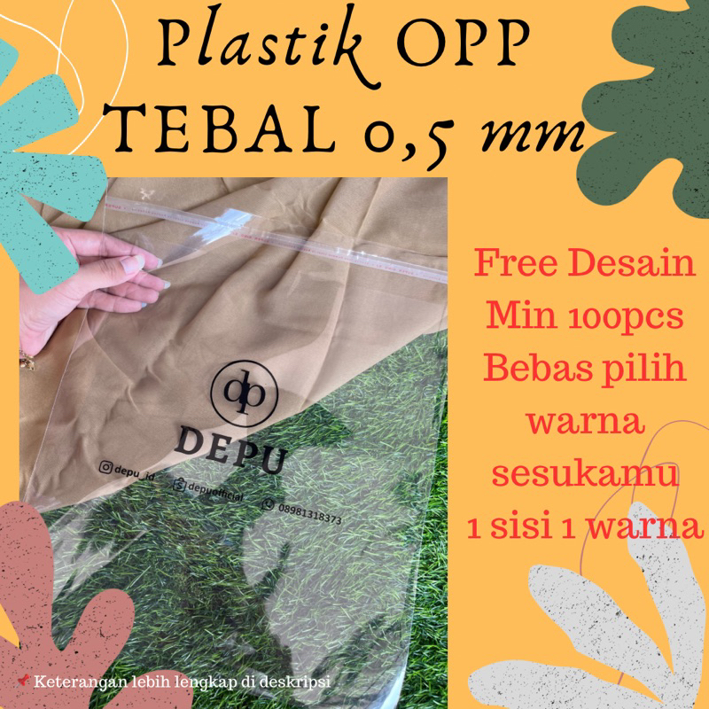 

SABLON PLASTIK OPP HIJAB TEBAL 0,5 mm | FREE DESAIN | KEMASAN PLASTIK HIJAB