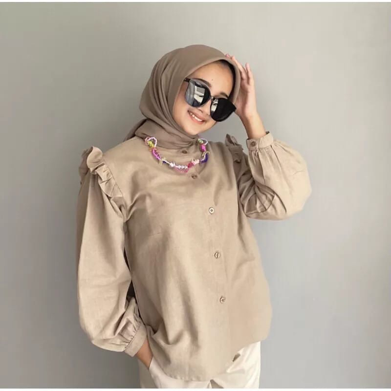 ARA BLOUSE LINEN KERAH SANGHAI