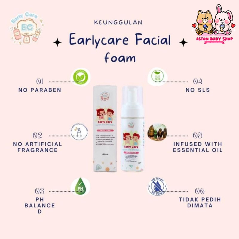 Early Care Gentle Kids and Teens Facial Foam Early Care Facial Foam Sabun Wajah Anak dan Remaja