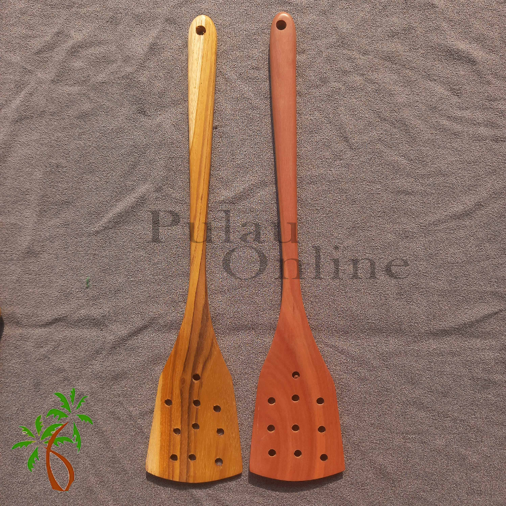 Spatula kayu Polos Jaring panjang 35 cm - Sutil kayu polkadot