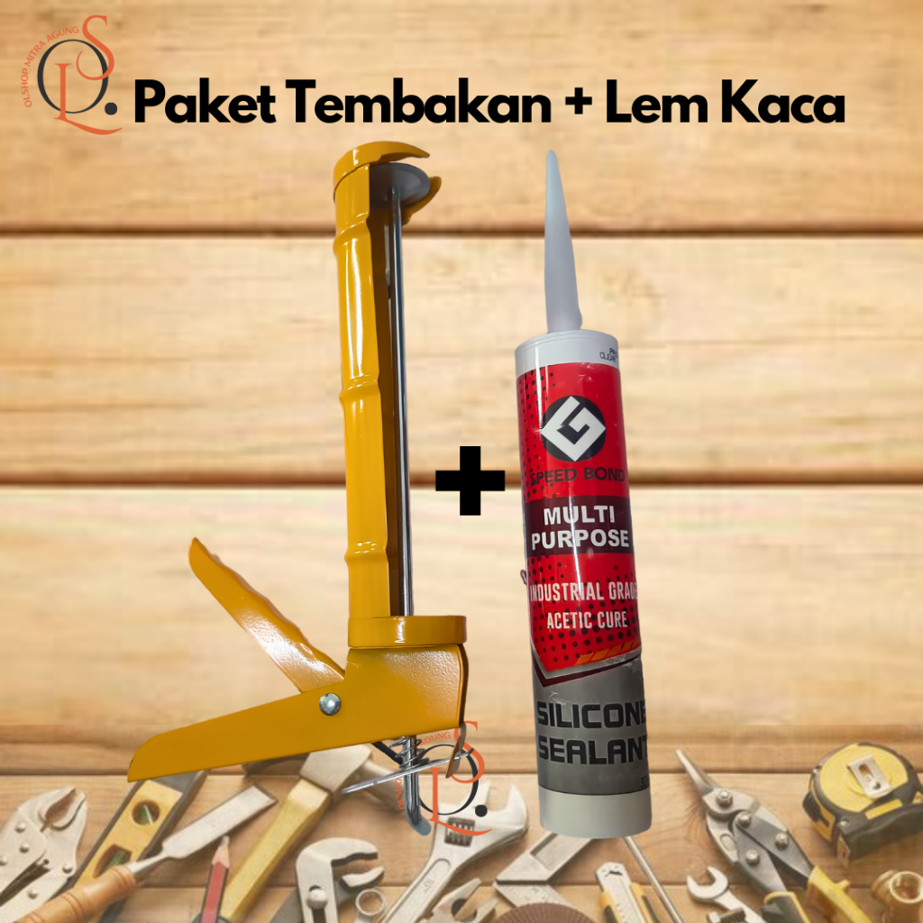 HANDSOME ALAT TEMBAK LEM SILICON / TEMBAKAN LEM SEALANT KACA SILICON / GUN SILICONE LEM HANDSOME DAN SPEEDBOND