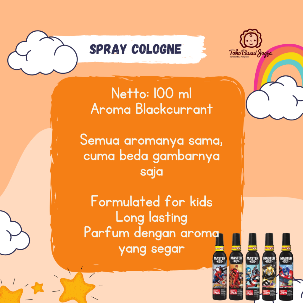 Master Kids Hair Styling Gel Jel Jelly Spray Cologne Parfum Anak Laki Style Rambut Anak Murah