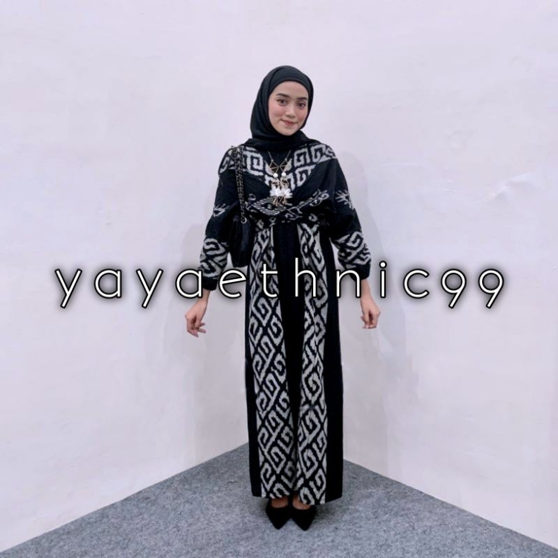 [READY STOK] Clara dress tenun troso premium, gamis tenun troso