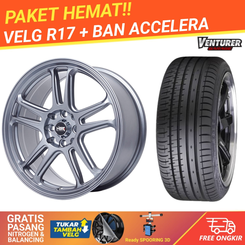 PAKET VELG PLUS BAN UNTUK XPANDER KIGGER  RING 17 LUBANG 4X100-114,3 HSR WHEEL NX SPO GRATIS ONGKIR