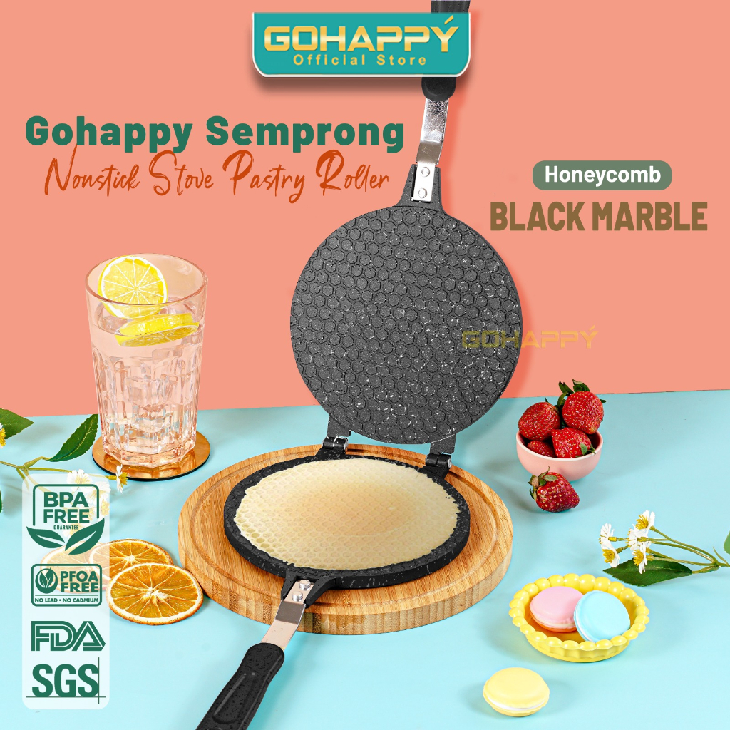 cetakan Semprong egg roll TEBAL Original GOHAPPY jepit/semprong/opak kecil