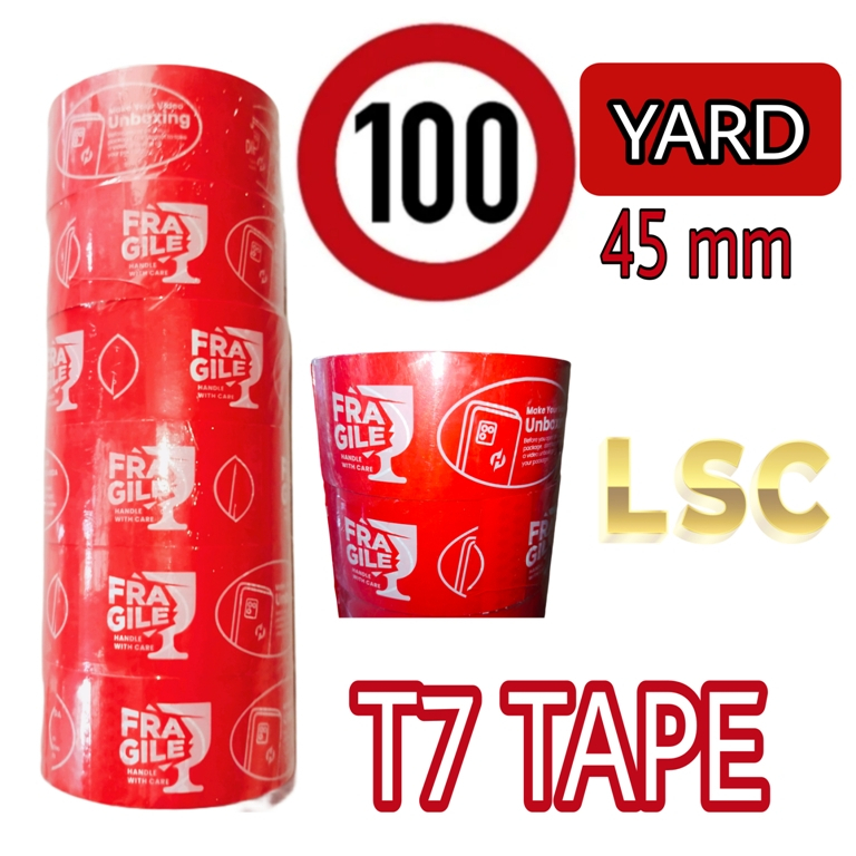 

FRAGILE Lakban OPP Tape / Lakban FRAGILE Merah T7 Tape 45 X 100 Yard SUPER QUALITY