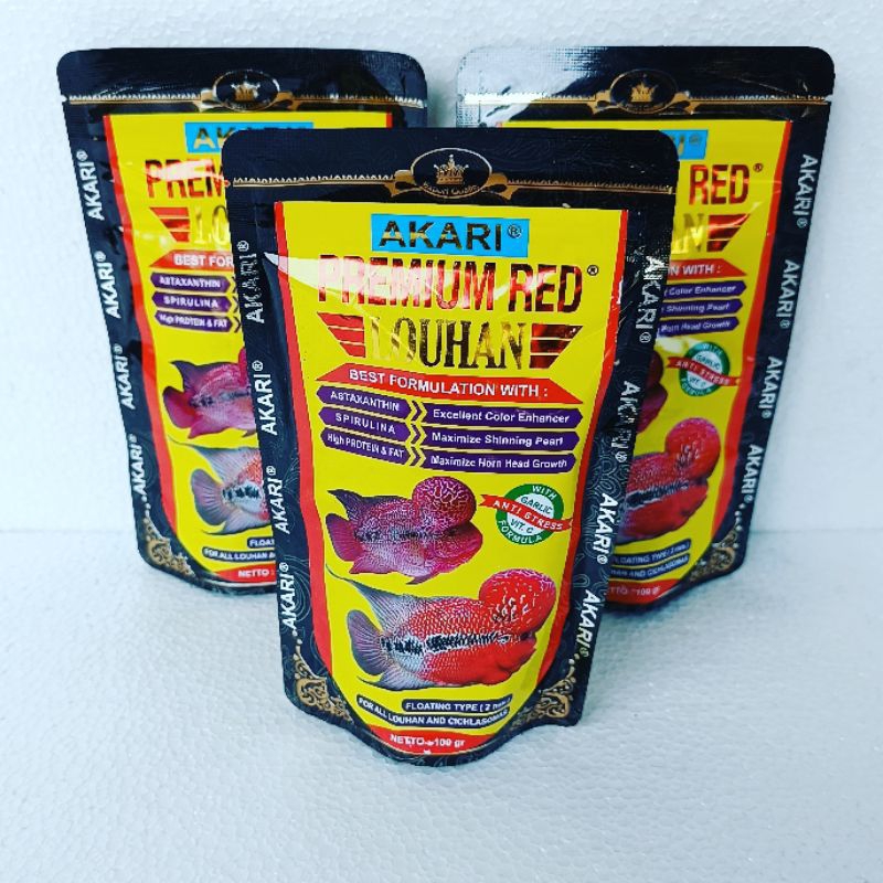 AKARI PREMIUM RED 100 gram pelet pakan ika hias aquarium peningkat warna ikan akuarium