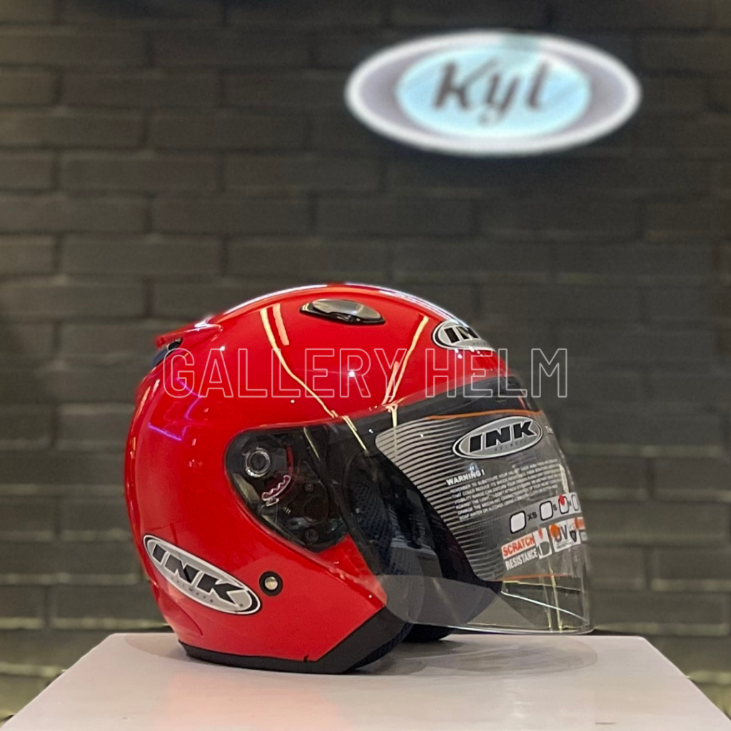INK Centro Solid Fire Red / helm ink / helm half face / original 100% / ink centro jet / Helm INK po