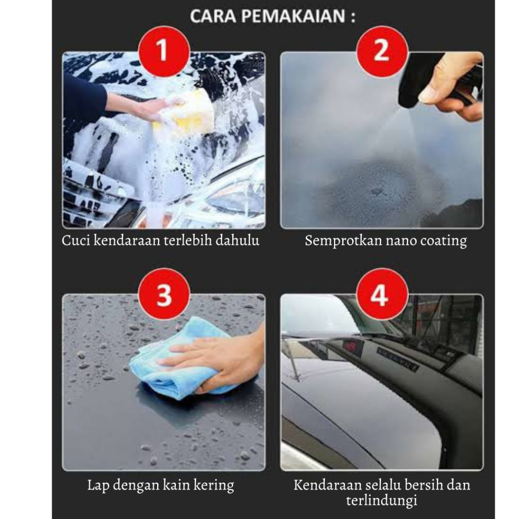 Nano Coating Cairan Pengkilap Body Mobil &amp; Motor Efek Hydrophobic and Paint Protection Pelindung Anti Air Hujan kaca Mobil efek daun talas