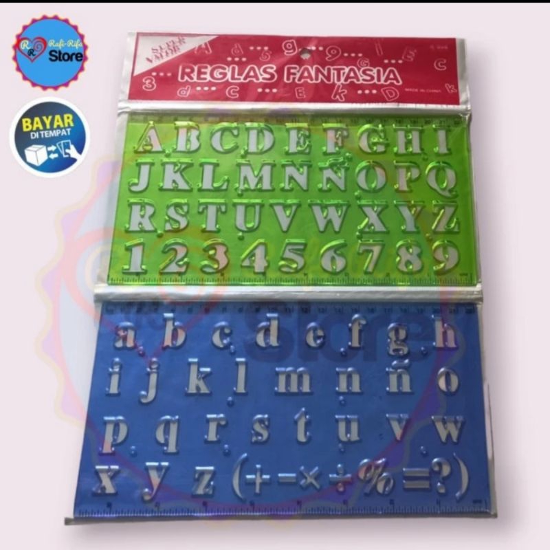 

Penggaris Abjad Cetakan Huruf A-808 1 Set isi 2
