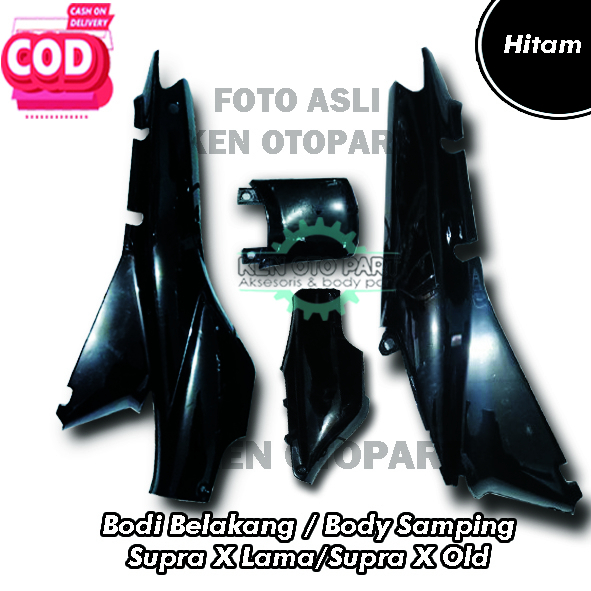 Cover Bodi Belakang / Body Samping Supra X Lama / Supra X Old Hitam