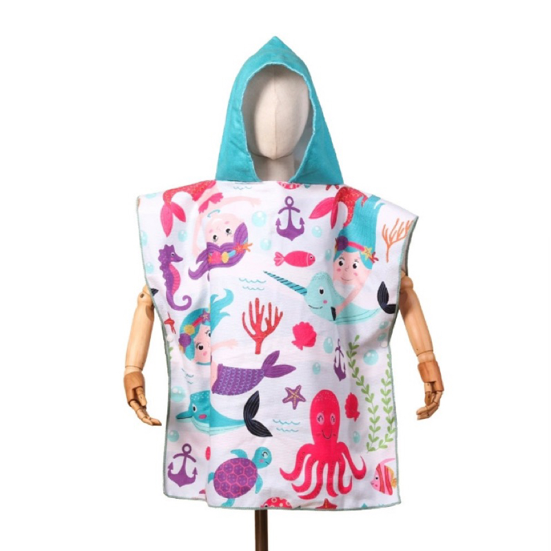Handuk Anak Bahan Premium Impor Tebal Handuk Ponco Anak Dengan Hoodie Handuk Berenang Anak Lucu