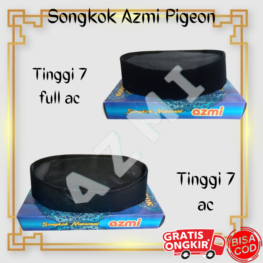 Songkok Nasional Songkok Azmi Tinggi 7 Full AC Bahan Beludru Pigeon Kualitas Wadimor