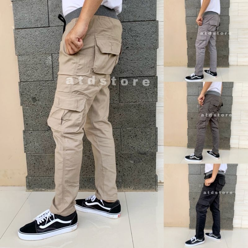 Natuna jeans Celana panjang cargo pria PREMIUM celana cargo pria bahan catton | Pinggang karet / Rib