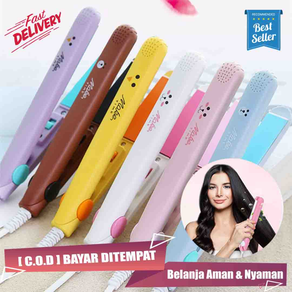Alat Catok Mini Karakter 2 in 1 Catokan Pelurus Rambut Hair Style Portable