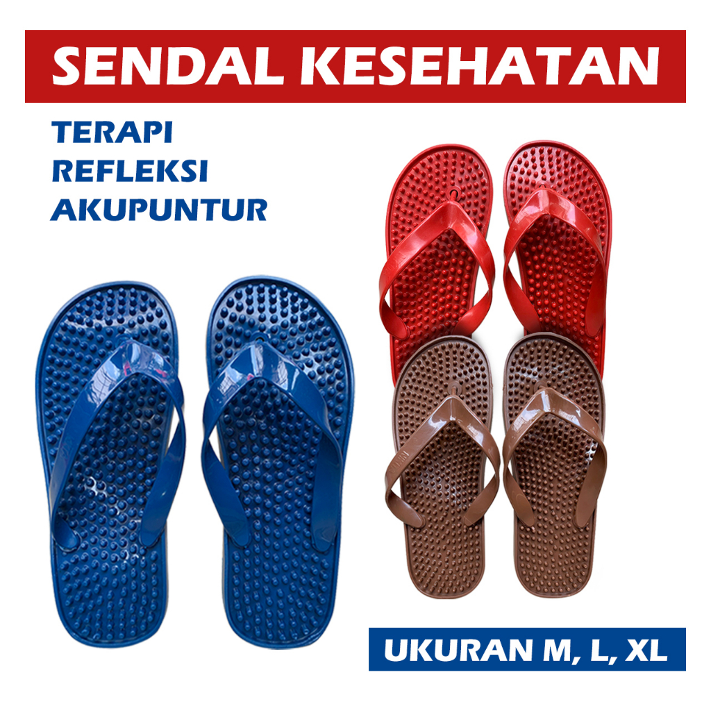 OJIO - Sandal Pijat Refleksi Sandal Jepit Kesehatan - Sandal Akupuntur - Sandal Rematik Terapi - San