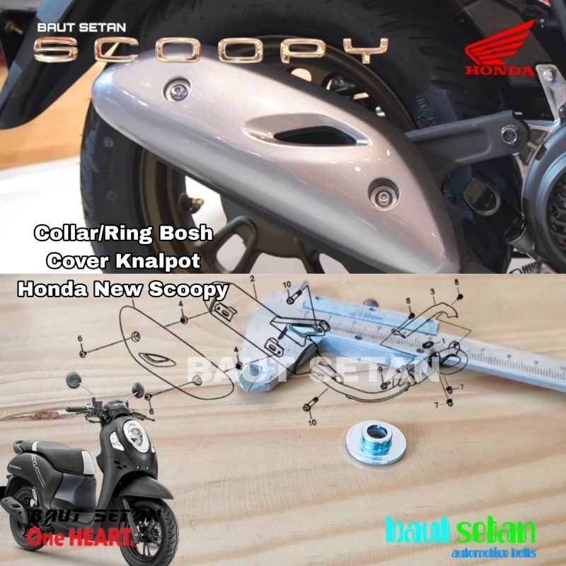 Collar Ring Bosh Cover Tutup Knalpot Honda Scoopy