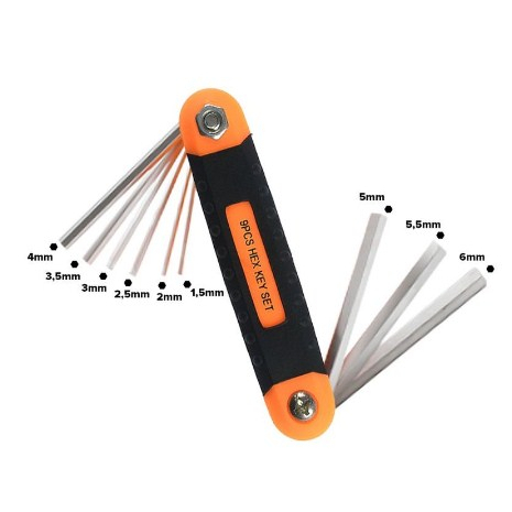 Kenmaster Kunci L Lipat 9 Biji Folded Hex Key Set 9 pcs