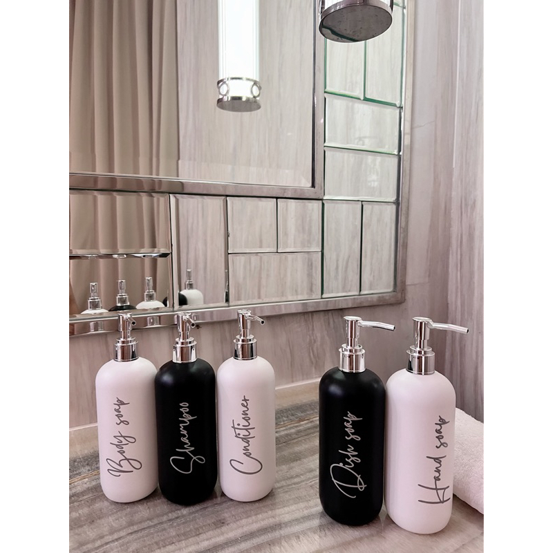 botol N24 DOFF HITAM 500ml STIKER SILVER EDITION LONG PIPE LUXURY . BISA CUSTOM STIKER tempat sabun cair pump aesthetic bottle minimalist refill bathroom dispenser hand soap dapur estetik