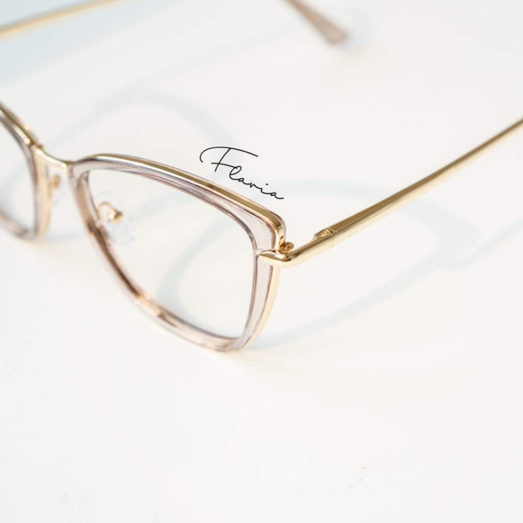 Flavia Eyewear - Kacamata Hiromi Square Steel (custom minus, photochromic, blueray, bluechromic dan photobrown)