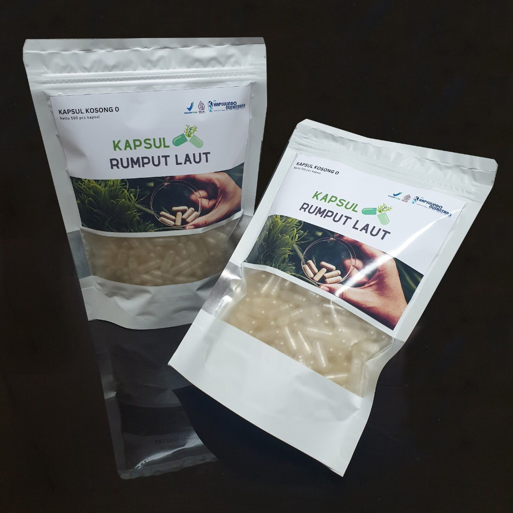 CANGKANG KAPSUL RUMPUT LAUT VEGE VEGETARIAN KAPSULINDO BENING NATURAL TRANSPARANT KEMASAN ZIPLOCK