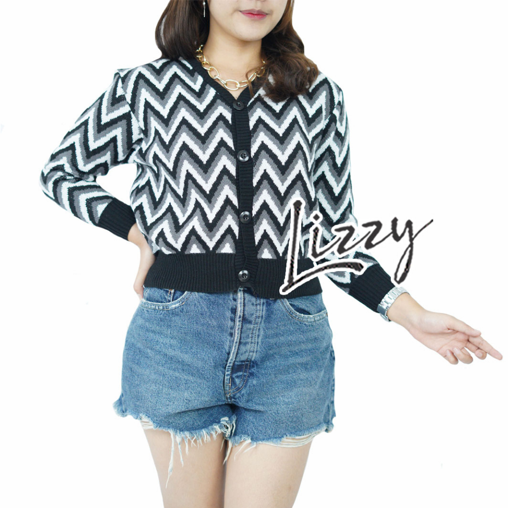 Lizzy - CARDIGAN CROP ZIG-ZAG