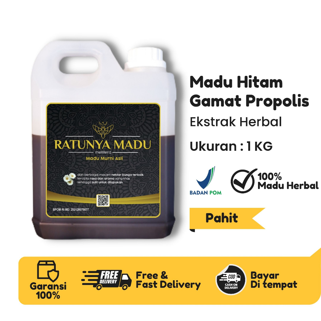 

Madu Hitam Pahit Gamat Propolis Asli Original