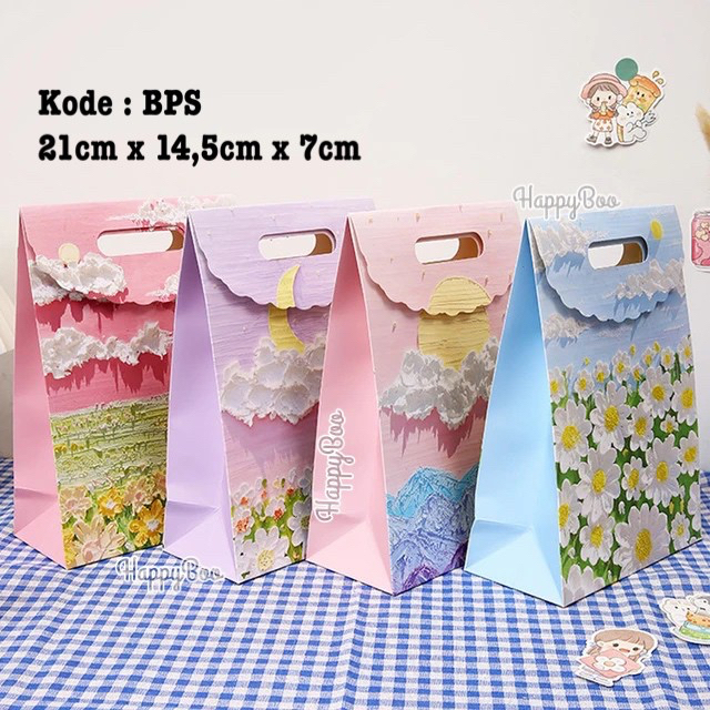 Bag paper goodie bag tas kado kertas gift bag tutup small medium BPS 21x14,5x7cm