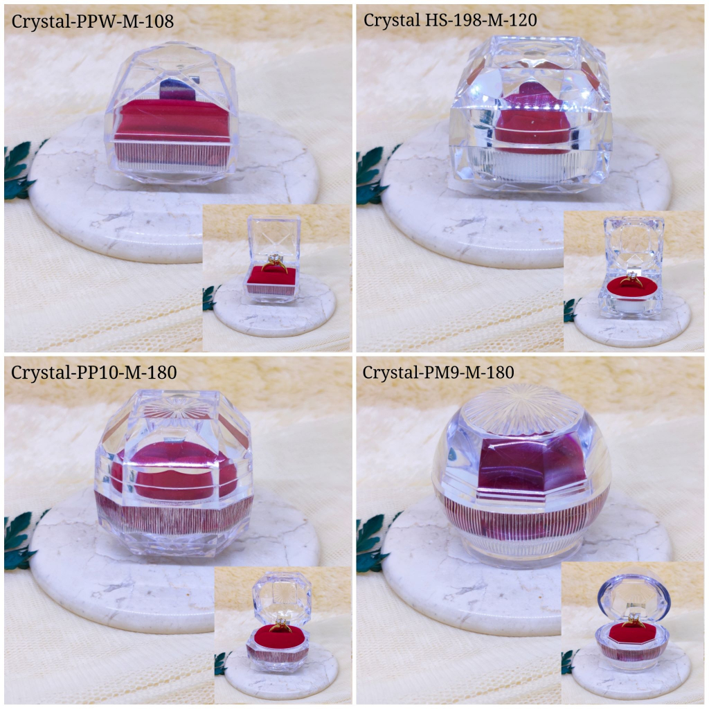 KOTAK CINCIN PERHIASAN /KOTAK TEMPAT CINCIN/ WADAH CINCIN/BOX CINCIN MIKA CRYSTAL / WADAH ACRYLIC AK