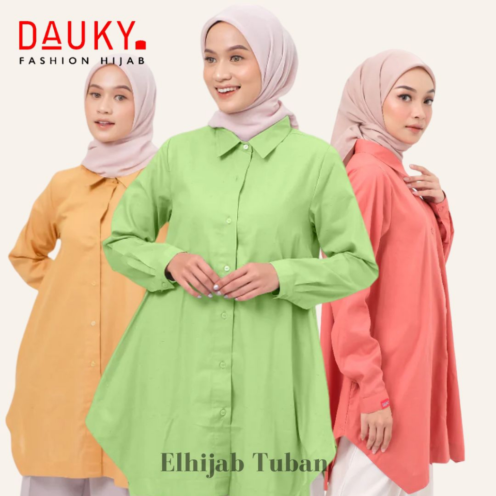 M Tunik Asimetris Rainbow Series Dauky Kemeja Wanita Dauky Murah