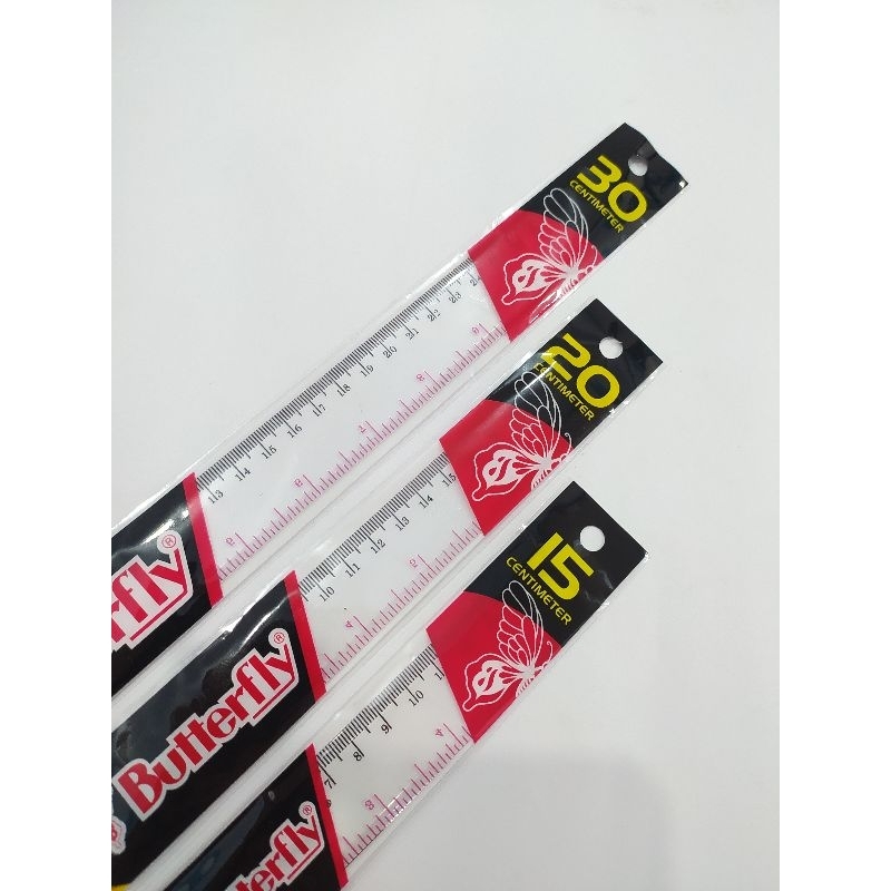 

(pcs) penggaris plastik butterfly 15cm/20cm/30cm
