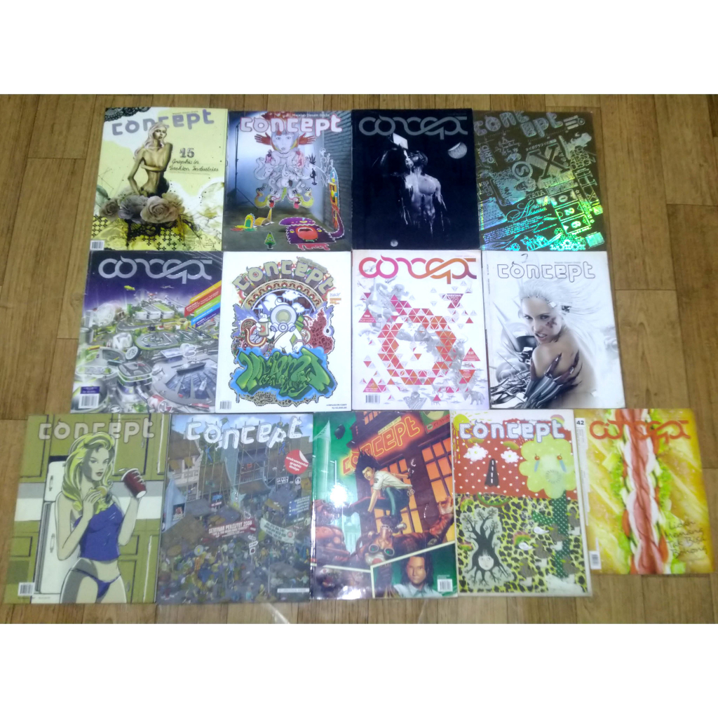1 Paket Majalah Desain Grafis - Majalah Concept - Majalah Babyboss - Komik Alia