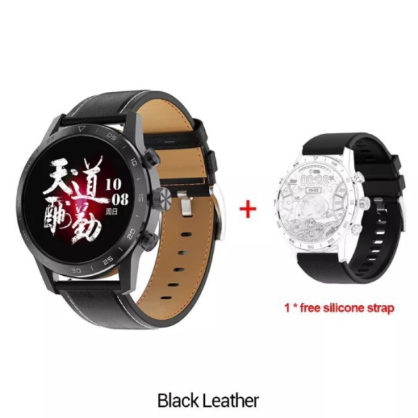 Jual DT NO 1 DT70 Smart Watch - Dual Display Sporty 1.39-inch IPS Display - Black Leather Diskon